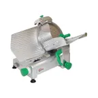image of Primo PS-12 Meat Slicer – 12" Blade, 1/3 HP Belt-Driven, Anodized Aluminum, Removable Carriage, Built‑In Sharpener