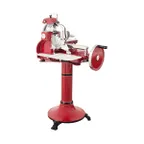 image of Omas VINTAGE Chain Flywheel Meat Slicer – 12” Chromium-Plated Blade, 1‑16” Thickness, Aluminum Body, CE Certified