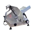 image of Omcan USA 13635 Elite Meat Slicer, 13" Carbon Steel Blade, Belt, Aluminum, 1/2 HP, 110V