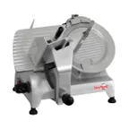 image of Skyfood GL200F Meat Slicer, 8" Chromium-Plated Steel Knife, Gravity Feed, 1/4 HP, 110V, Aluminum Body with Sharpener