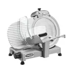 image of Waring WCS300SV - Meat Slicer, 12" Tempered Chrome Blade, Manual Feed, Belt Drive, Aluminum, Silver, 1 HP, NSF Certified
