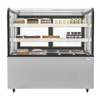 image of Koolmore BDC-13C Bakery Display, 47.6"W×27.3"D×48"H, 14 cu ft, Silver Steel, Glass, LED, Dual Doors