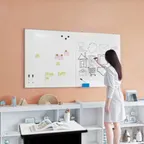 image of Flash Furniture BR-FMW-91101-7240-GG 72" W x 40" H Aluminum White Magnetic Dry Erase Wall Mount