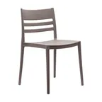 image of Flash Furniture DHF-317-APP-GRY-GG Stackable Patio Chair, Gray Resin Frame, Slatted Backrest, Non-Slip PVC Floor Glides
