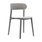 image of Flash Furniture DHF-340-APP-GRY-GG Stackable Patio Chair, Gray, Resin Frame, Curved Backrest