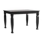 image of Flash Furniture KER-T-799-BLK-47-GG 47" Rectangular Dining Table, Black Finish, Wooden Legs, Seats 4