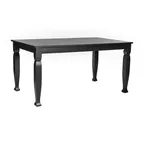 image of Flash Furniture KER-T-799-BLK-60-GG 60" Rectangular Dining Table, Black Finish, Wooden Legs, 23" Depth
