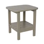 image of Flash Furniture LE-HMP-1035-1517H-BR-GG 35"H Outdoor Adirondack Side Table, 16-23"W Square Plastic Top, 75 lb. Weight Capacity, Brown