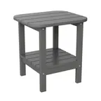 image of Flash Furniture LE-HMP-1035-1517H-GY-GG 35"H Gray HDPE Outdoor Adirondack Side Table, 16-23"W, 75 lb. weight capacity