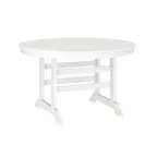 image of Flash Furniture LE-HMP-248-01-WHT-GG Colonel Adirondack Round Dining Table, 41H, 24-29W, White HDPE