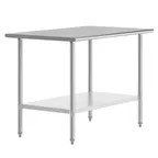 image of Flash Furniture NH-WT-3048-GG 40" Open Base Work Table with Undershelf, 18 Gauge Flat Top