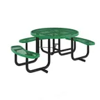 image of Flash Furniture SLF-EMR-46ADA-GN-GG 46" Round Outdoor Picnic Table, 300 lbs. per seat, Green