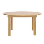 image of Flash Furniture XA-F-60-RD-LN-GG Hercules Series 60" Round Dining Table, 1" Wood Top, 3" Square Legs, Antique Rustic Solid Pine, Light Natural Finish