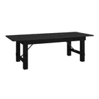 image of Flash Furniture XA-F-96X40-BW-GG Hercules Series Folding Rustic Farm Table, 96"W x 40"D, 7/8" Solid Pine Top, Black Steel Posts, Seats 8 Adults