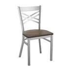 image of Flash Furniture XU-6FOB-CLR-ACPW-GG Hercules Series Restaurant Chair, Metal X Back, Wood Seat, Antique Copper Finish