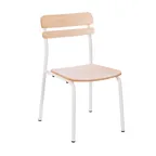 image of Flash Furniture XU-CH10443-ANTWHT-GG Cyprus Dining Chair, 500 lb, Solid Wood Seat & Back, White Metal Frame, Antique White Finish