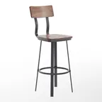 image of Flash Furniture XU-DG-60582B-ANTCPR-GG Flint Series Restaurant Bar Stool, Wood Back, Beechwood Seat, Antique Copper Finish, Steel Frame