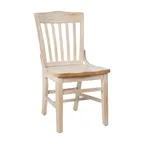image of Flash Furniture XU-DG-W0006-ANTWHT-GG Hercules Series Restaurant Chair, Wood Back, 1" Thick Antique White Beechwood Seat