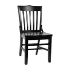 image of Flash Furniture XU-DG-W0006-BLK-GG Hercules Series Restaurant Chair, Black Beechwood, Wood Back & Seat, Plain Style