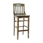 image of Flash Furniture XU-DG-W0006B-ANTCPR-GG Hercules Series Wood Back Restaurant Bar Stool, Antique Copper Finish Beechwood