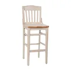 image of Flash Furniture XU-DG-W0006B-ANTWHT-GG Hercules Series Restaurant Bar Stool, Wood Back, Beechwood Seat, Antique White Finish
