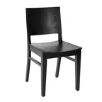 image of Flash Furniture XU-DG-W0305-BLK-GG Naples Dining Chair, Black, 500 lb, Solid Beechwood, Curved Backrest
