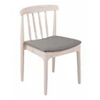 image of Flash Furniture XU-DG-W0359-ANTWHT-GG Chester Dining Chair, 500 lb, Antique White, Beige Vinyl Padded Seat, Solid Beechwood