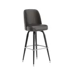image of Flash Furniture XU-F-125-DKBRN-GG James Bar Stool, 500 lb, Mid-Back, Upholstered, Dark Brown