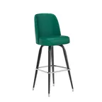 image of Flash Furniture XU-F-125-GRN-GG James Mid-Back Green Bar Stool, 500 lb Capacity, Upholstered Seat & Back