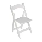 image of Flash Furniture ZH-8005-3-WHT-GG Holden Folding Dining Chair, White, 300 lb, Wood Back & Seat