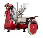 image of Omcan USA 20013 Trento Volano Manual Meat Slicer – 10” Carbon Steel Blade, Aluminum Body, Made in Italy