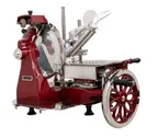 image of Omcan USA 26073 Trento Volano Meat Slicer, 12" Blade, Manual Feed, Aluminum Body with Steel Parts, Variable Thickness Adjustment, Made in Italy