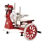 image of Omcan USA 26074 Trento Volano Meat Slicer – 14" Carbon Steel Blade, Manual Feed, Variable Thickness, Aluminum Body