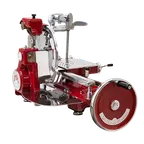 image of Omcan USA 44007 Trento Volano Manual Meat Slicer, 12.5" Cast Iron/Stainless Steel, 360° Blade Guard, NSF Certified, Made in Italy