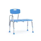 image of Flash Furniture DC-HY3510L-BLU-GG Hercules Shower Transfer Bench, 300 lbs, Blue, Plastic Back & Seat, Stacking