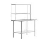 image of Flash Furniture NH-WT-3048-OSH-GG 22" Open Base Work Table with Undershelf, 18 Gauge Flat Top