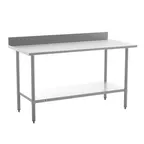 image of Flash Furniture NH-WT-3060-GG-B4-GG 60" Open Base Work Table with Undershelf, 4" Backsplash / 18 Ga.