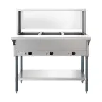 image of Koolmore KM-OWS-3SG 44" Electric Steam Table with Undershelf and Sneeze Guard, (3) Open Wells