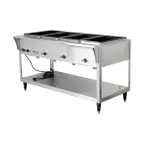 image of Vollrath 38219 76" ServeWell® SL-Hot Food Table w/ (5) Sealed Wells and Undershelf