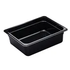 image of Cambro 24CW110 Food Pan - 6.3 Qt, 4" Deep, 1/2 Size, Black Polycarbonate, NSF