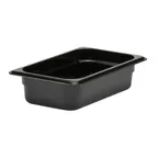 image of Cambro 42CW110 Food Pan, 1/4 Size 1.8 Qt, 2.5" Deep, Black Polycarbonate, NSF