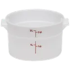 image of Cambro RFS2148 2‑Qt Storage Container, 8‑3/16" Dia x 4‑3/16" H, Natural White Polyethylene, No Lid