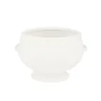 image of CAC China LN-12-P1 Lion Head Tureen, 12 oz, 5-3/4"L x 4-3/4"W x 3-1/2"H, Porcelain White - Dozen