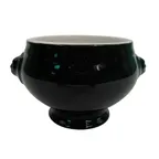 image of CAC China LN-15-BLK Lion Tureen 15 Oz 6-1/4"L x 5-1/4"W x 3-3/4"H Porcelain Black - Dozen