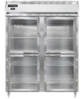 image of Continental DL2WE-PT-HD-GD-SD 2-Section Heated Holding Cabinet, 52 cu ft, Stainless Steel Front, Aluminum Sides, Half Height Glass & Stainless Steel Doors