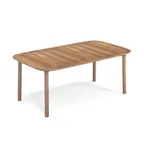 image of emuamericas E6062 Outdoor Rectangle Teak Table, 72W x 42D x 29H, Teak Top, Steel Base