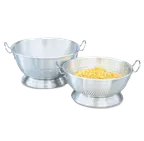 image of Vollrath 68298 11-Qt Aluminum Colander, 15-3/16" Diameter, 10‑Ga, NSF, Made in USA