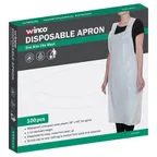 image of Winco BADP-2846 Disposable Bib Apron, 46" X 28”, Waterproof, Plastic - 100/Box