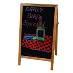 image of Winco MBAF-5 Dual Board, 26-1/4" L × 45" H Black, 1-1/4" White Oak Frame, Includes Markers - Set