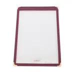 image of Winco PMC-5U Menu Cover, Single, Overall 6-3/8" X 9-3/8", Holds 5-5/8" X 8-1/8 Paper